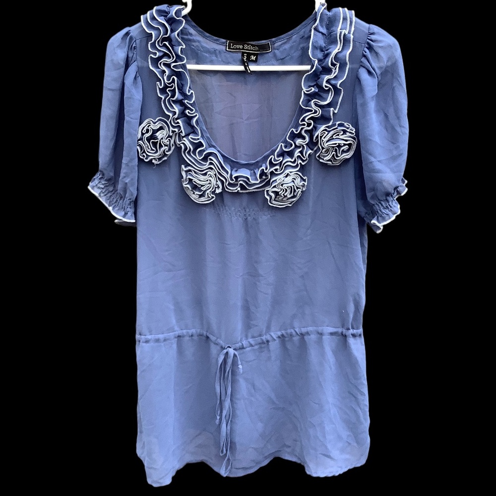 Pretty Blue Medium Women’s Blouse By Love Stitch